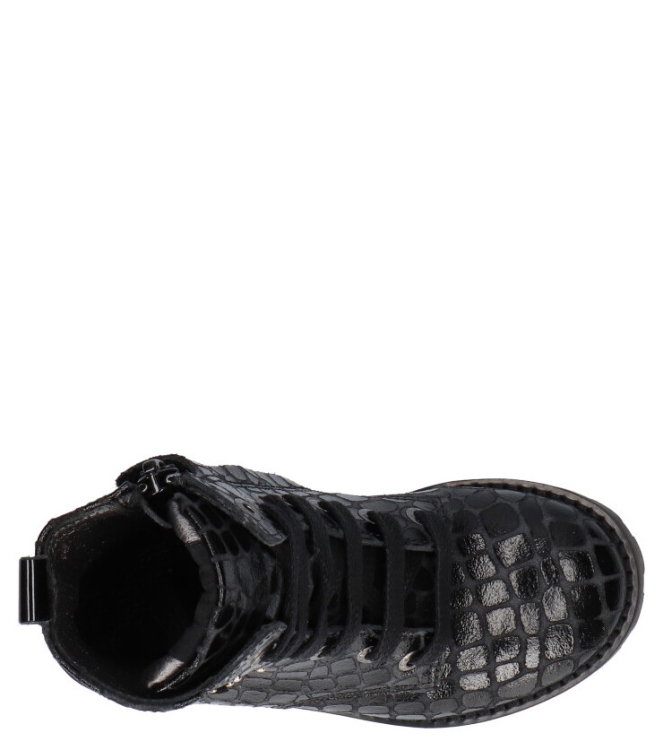 Shoesme Shoesme veterboot <span>TA21W024-C</span> BLACK CROCO Shoesme veterboot <span>TA21W024-C</span> TA21W024-C zwart - www.bremmerschoenen.live - Bremmer Schoenen