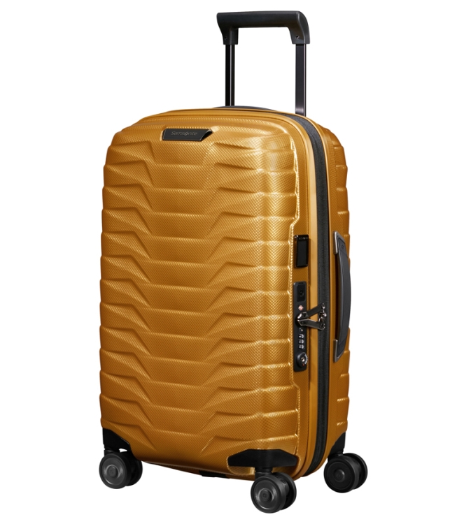 Samsonite Samsonite trolley <span>140087 6856 Proxis Spinner 55</span> Honey Gold Samsonite trolley <span>140087 6856 Proxis Spinner 55</span> 140087 6856 Proxis Spinner 55 geel - www.bremmerschoenen.live - Bremmer Schoenen