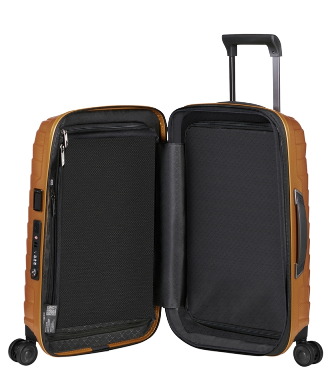 Samsonite Samsonite trolley <span>140087 6856 Proxis Spinner 55</span> Honey Gold Samsonite trolley <span>140087 6856 Proxis Spinner 55</span> 140087 6856 Proxis Spinner 55 geel - www.bremmerschoenen.live - Bremmer Schoenen