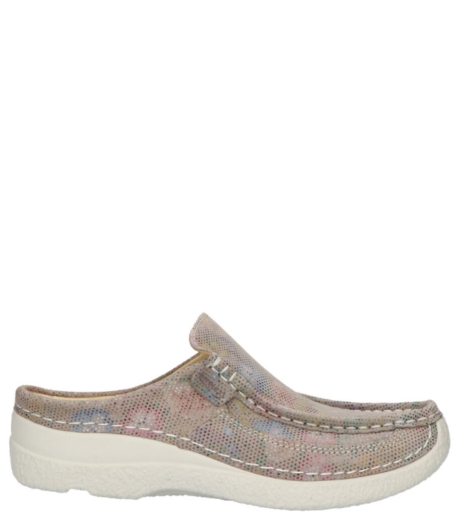 Wolky Wolky Slipper <span>0620245 157 Roll Slide</span> 157 Taupe flower Wolky Slipper <span>0620245 157 Roll Slide</span> 0620245 157 Roll Slide beige - www.bremmerschoenen.live - Bremmer Schoenen