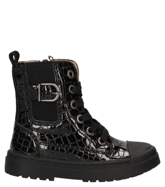 Shoesme Shoesme veterboot <span>SW22W030-C</span> C black croco Shoesme veterboot <span>SW22W030-C</span> SW22W030-C zwart - www.bremmerschoenen.live - Bremmer Schoenen
