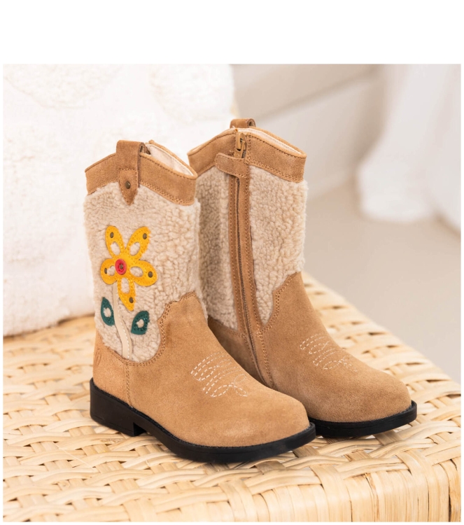 Shoesme Shoesme laars <span>NW23W006-D</span> Brown Flower Shoesme laars <span>NW23W006-D</span> NW23W006-D beige - www.bremmerschoenen.live - Bremmer Schoenen