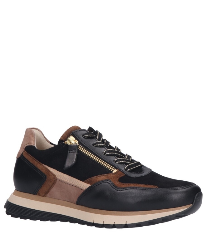 Gabor Gabor sneaker <span>76.378.67</span> 67 schw./whisky(gold) Gabor sneaker <span>76.378.67</span> 76.378.67 zwart - www.bremmerschoenen.live - Bremmer Schoenen