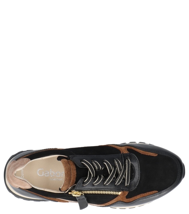 Gabor Gabor sneaker <span>76.378.67</span> 67 schw./whisky(gold) Gabor sneaker <span>76.378.67</span> 76.378.67 zwart - www.bremmerschoenen.live - Bremmer Schoenen