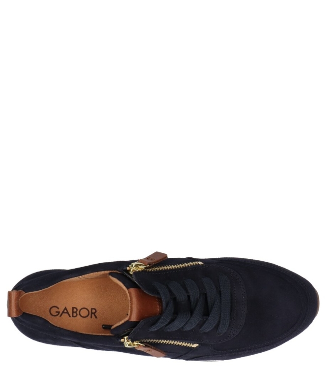 Gabor Gabor sneaker <span>83.411.16</span> 16 dk-blue/camel(gold Gabor sneaker <span>83.411.16</span> 83.411.16 blauw - www.bremmerschoenen.live - Bremmer Schoenen