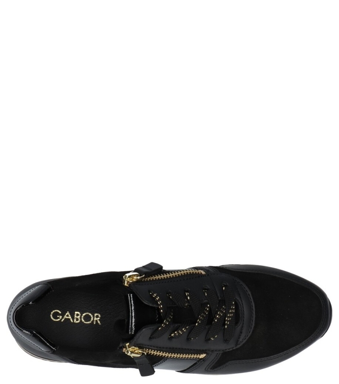 Gabor Gabor sneaker <span>6019.01.001</span> 001 black (gold) Gabor sneaker <span>6019.01.001</span> 6019.01.001 zwart - www.bremmerschoenen.live - Bremmer Schoenen