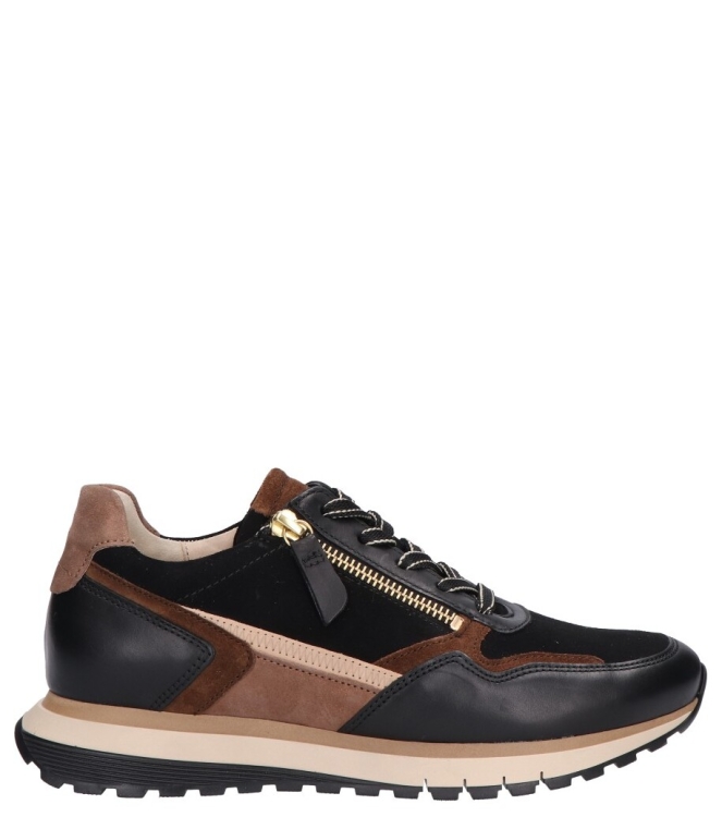 Gabor Gabor sneaker <span>6029.01.002</span> 002 black/whisky(gold) Gabor sneaker <span>6029.01.002</span> 6029.01.002 zwart - www.bremmerschoenen.live - Bremmer Schoenen