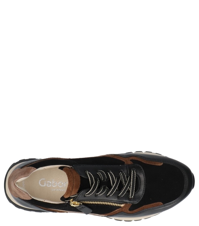 Gabor Gabor sneaker <span>6029.01.002</span> 002 black/whisky(gold) Gabor sneaker <span>6029.01.002</span> 6029.01.002 zwart - www.bremmerschoenen.live - Bremmer Schoenen