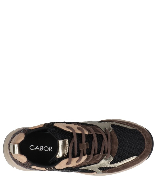 Gabor Gabor sneaker <span>6005.01.007</span> 007 black/brown/sand c Gabor sneaker <span>6005.01.007</span> 6005.01.007 bruin - www.bremmerschoenen.live - Bremmer Schoenen